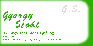 gyorgy stohl business card